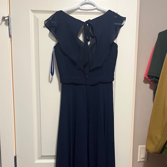 Morilee Floor Length Navy Blue Bridesmaid Dress - Picture 3 of 4